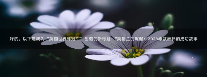 世界杯预选赛欧洲赛区赛程:好的,以下是我为“英国世界杯冠军”创造的新标题:\